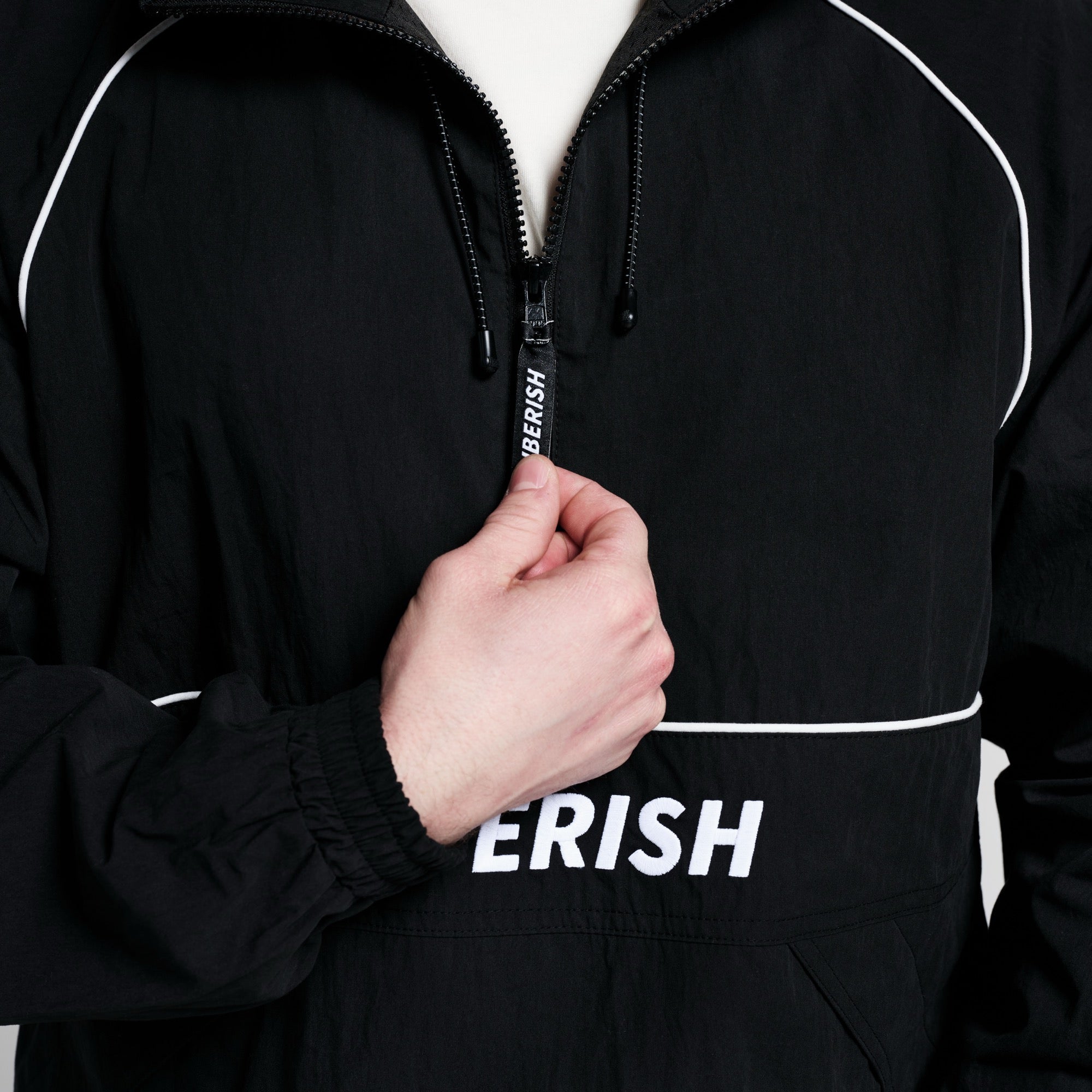 Quarter Zip Anorak Black