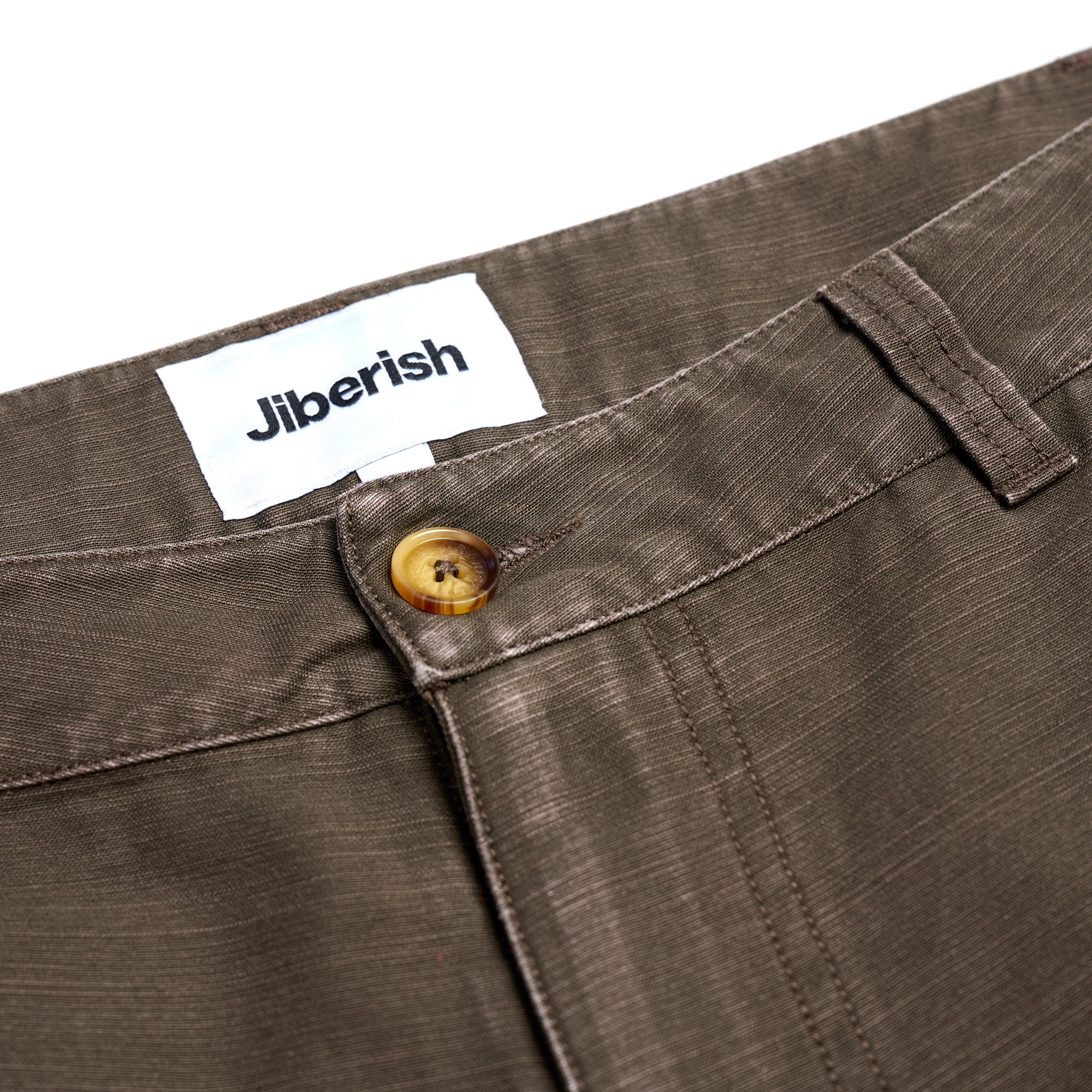 Washed Slub Cargo Pants Walnut