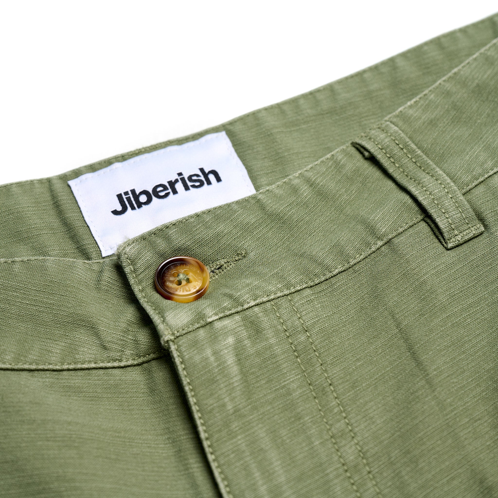 Washed Slub Cargo Pants Olive