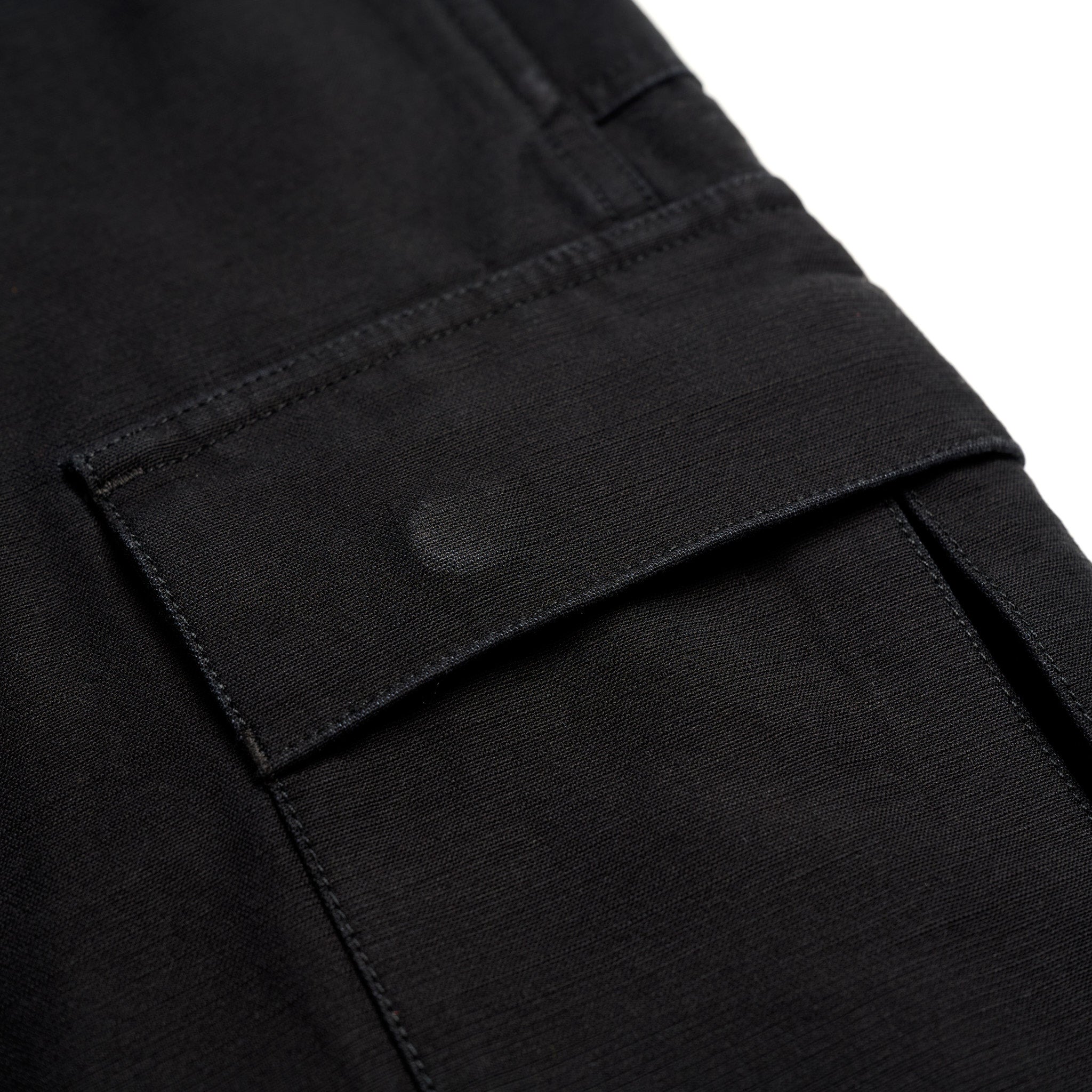 Washed Slub Cargo Pants Black