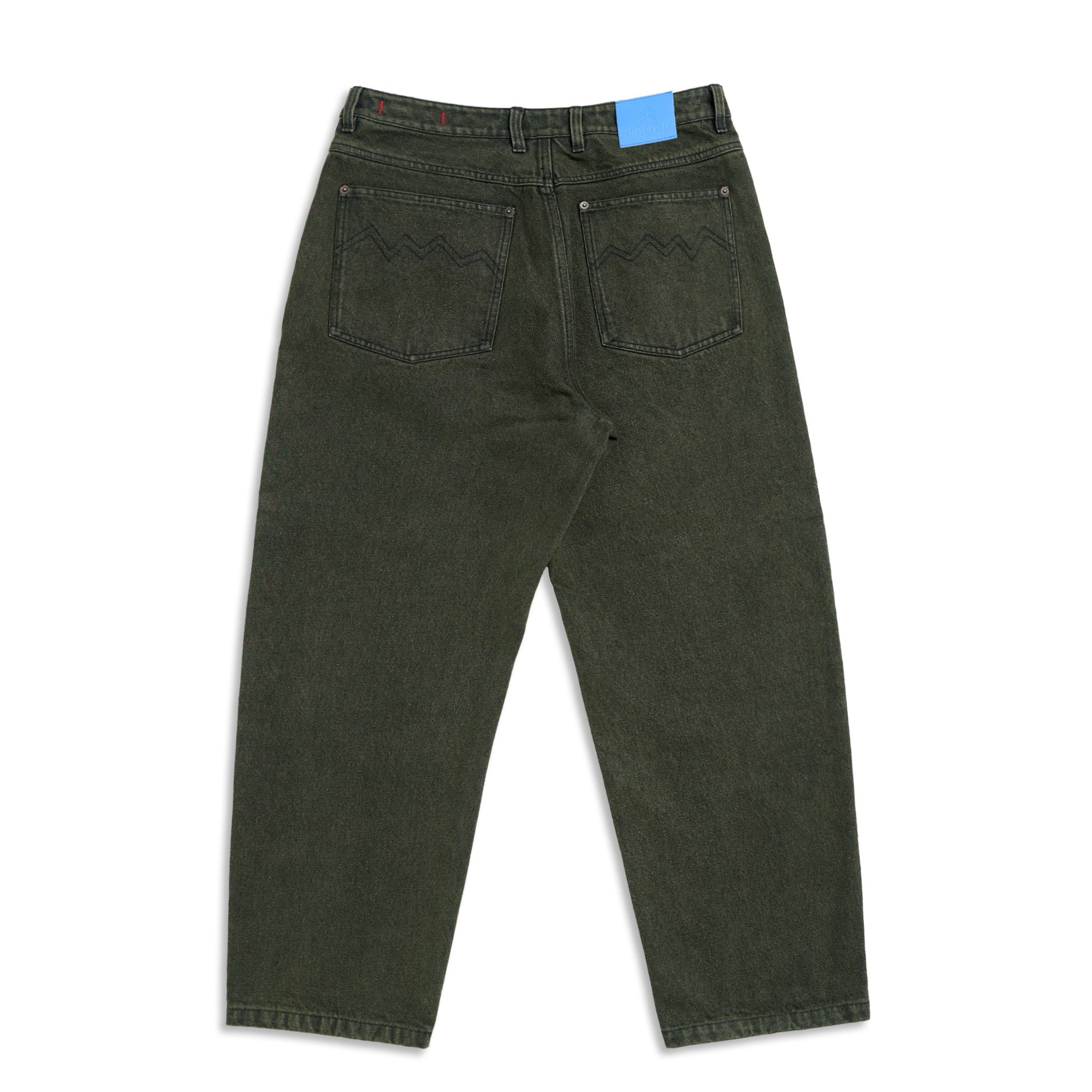 Baggy Fit Denim Overdyed Forest Green