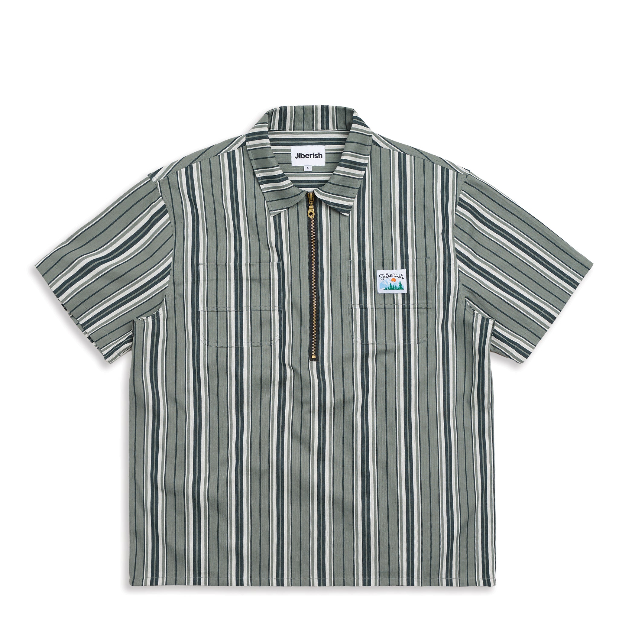 Half Zip Work Shirt Multi-Stripe | Jiberish